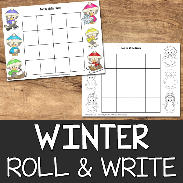 Winter Roll & Write Game Printable