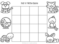 Pets Roll and Write Game Blackline