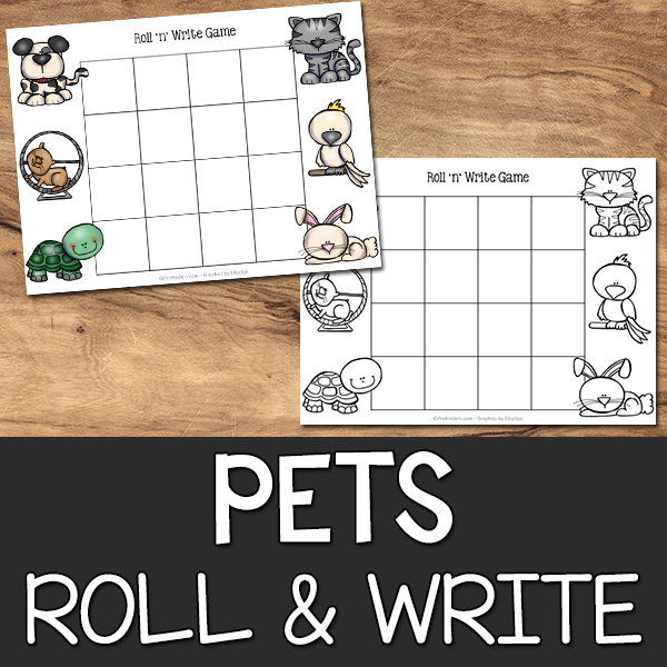 Pets Roll & Write Game Printable