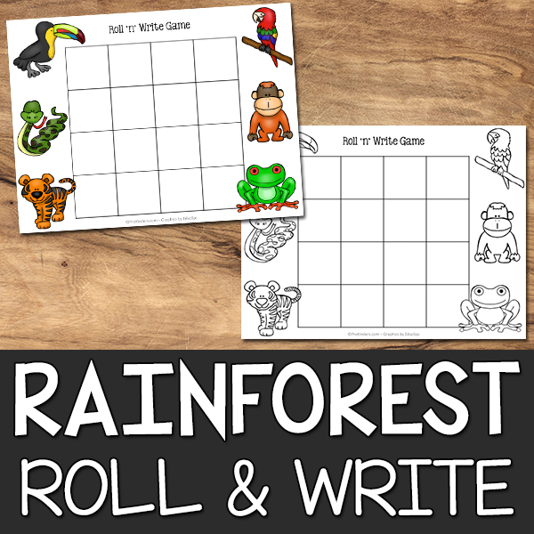 Rainforest Roll & Write Game Printable