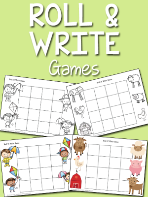pre k reading printables Roll and Write Games