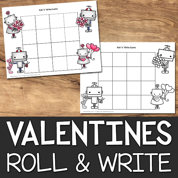 Valentines Roll & Write Game Printable