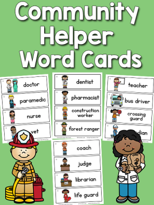 Community Helper Word Cards