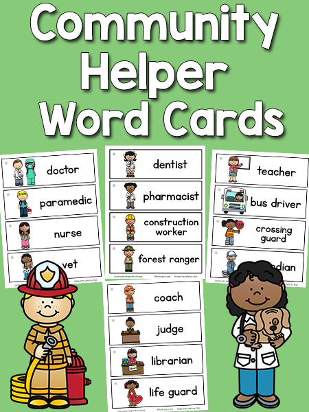 Community Helper Word Cards Prekinders