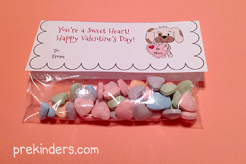 Sweet hearts treat bag topper