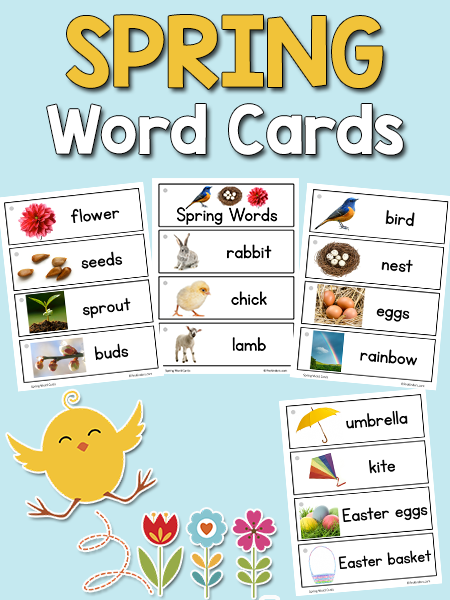 Spring Picture Word Cards - PreKinders