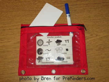 Reporting the Weather in Pre-K Weather Pouch