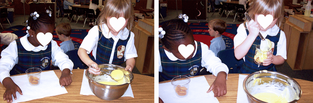 making banana pudding