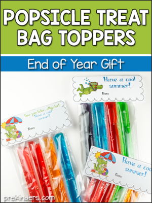 Popsicle Treat Bag Toppers for End of Year Student Gifts