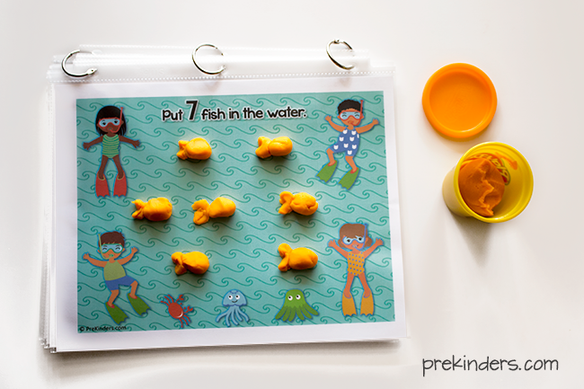 Fish Play Dough Counting Mats