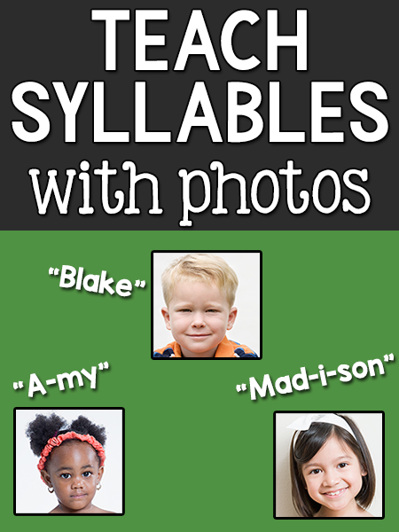 Teach Syllables Using Children's Photos @ PreKinders.com