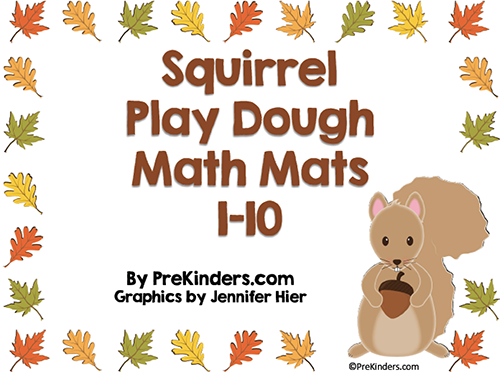 Squirrel Play Dough Math Mats