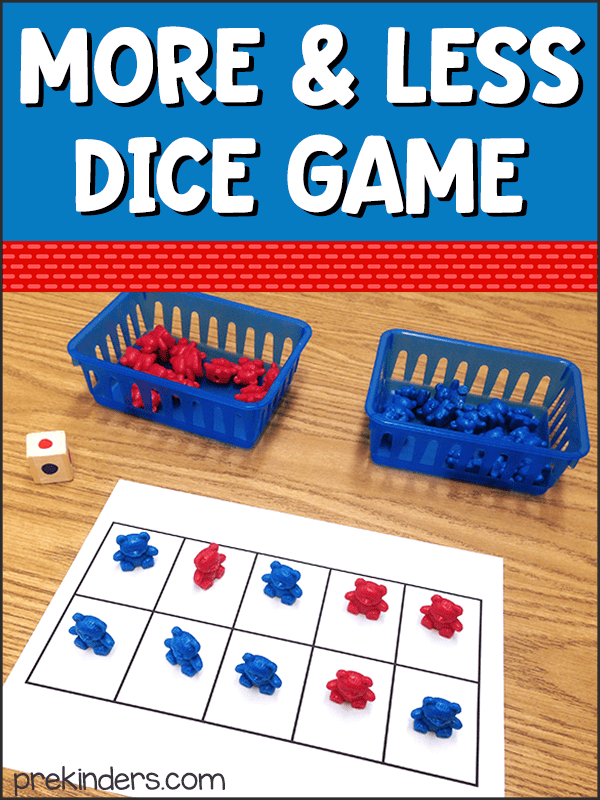 More and Less Dice Game - PreKinders