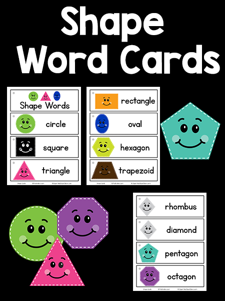 Shapes Picture-Word Cards: printable
