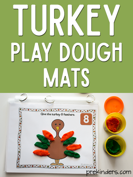 Turkey Play Dough Math Mats - PreKinders