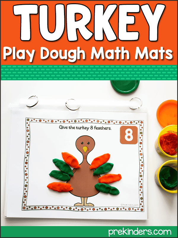 Turkey Play Dough Math Mats - PreKinders