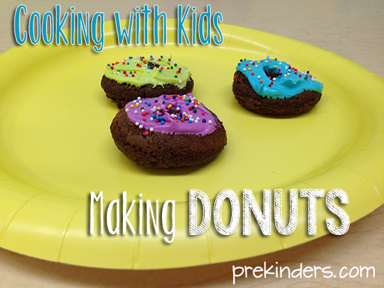 making donuts, cooking with kids
