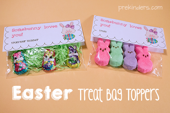 Easter Treat Bag Topper with bunny candy