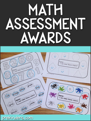 Math Assessment Awards printables