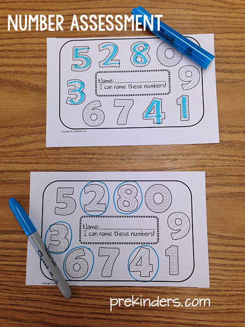 Number Assessment Pre-K Printable