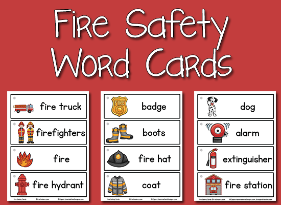 Fire Safety Picture-Word Cards - PreKinders