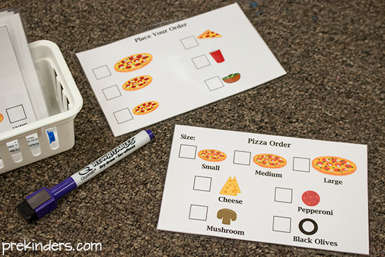 Pizza Shop Dry Erase Menu Cards