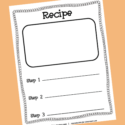 Recipe Card Printable for Kids