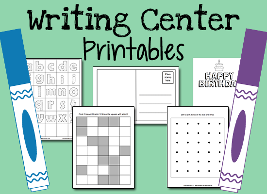Writing Center Printables for Pre-K Kids