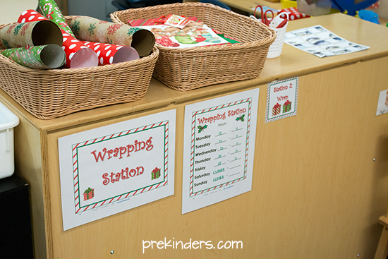 Wrapping Station for Kids in Dramatic Play