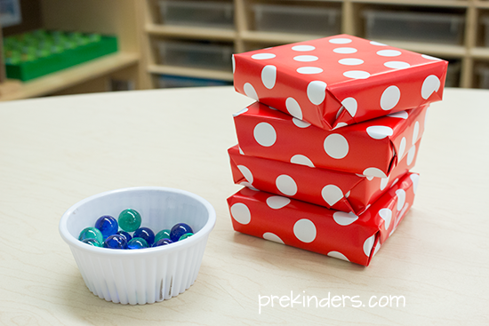 Weigh Gift Boxes for Pre-K Measurement