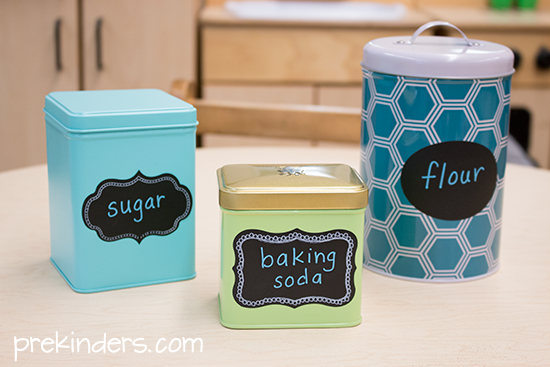 Canisters in the Bakery Dramatic Play Center