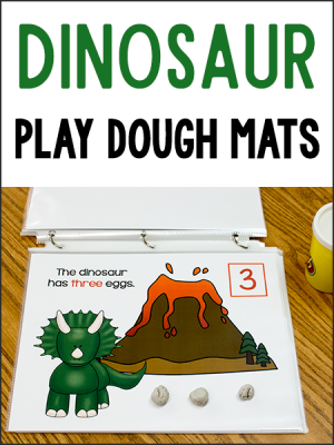 Dinosaur Play Dough Math Mats