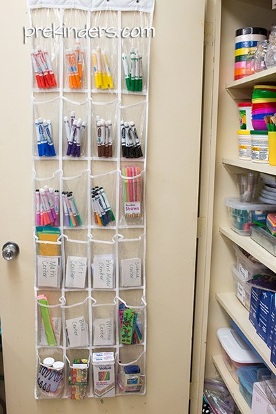 Organize art supplies the preschool way