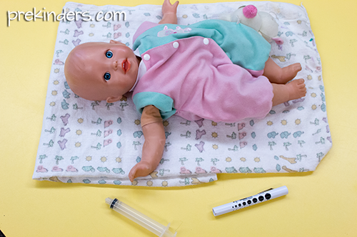 baby doll in Doctor Dramatic Play