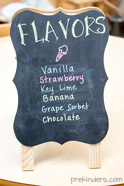 Ice Cream Shop Chalkboard Signs: Preschool Dramatic Play