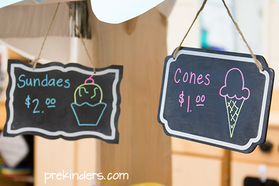 Ice Cream Shop Chalkboard Signs: Preschool Dramatic Play