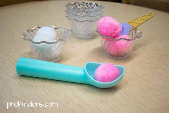 ice cream cups and scoop