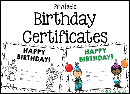 Printable Birthday Certificates