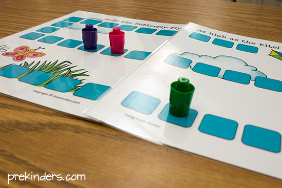 Teacher Tip: marker cap game pieces