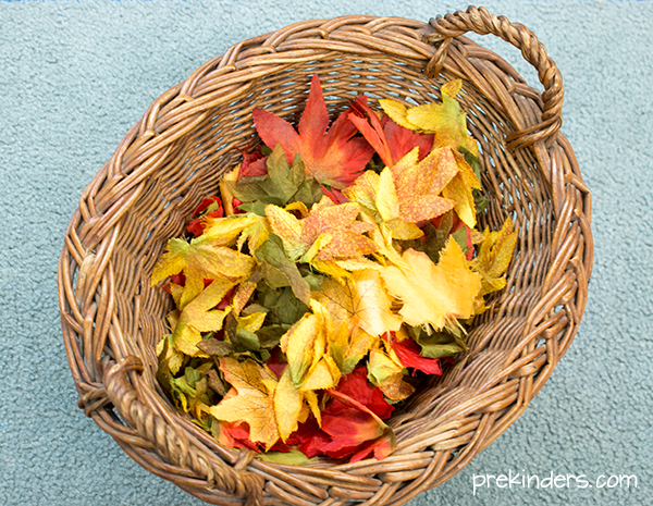 Fall Block Play with Leaves