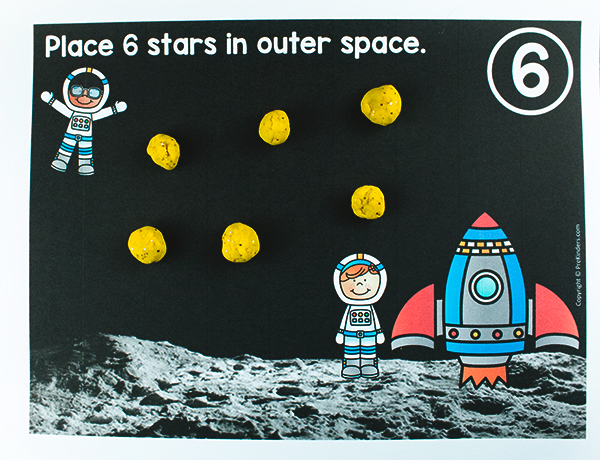 Space Play Dough Counting Mats