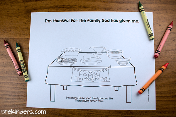 Thanksgiving Activity for Christian Preschools