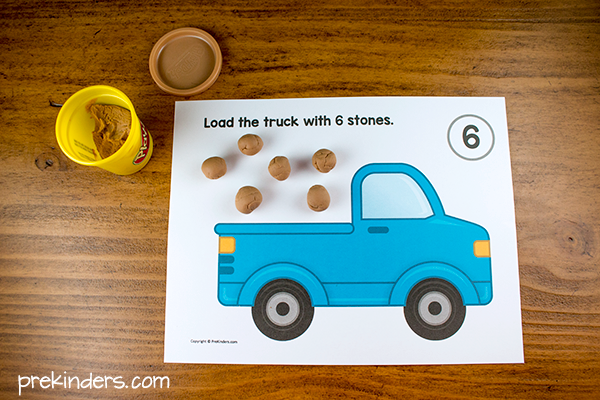 Truck Play Dough Counting Mats