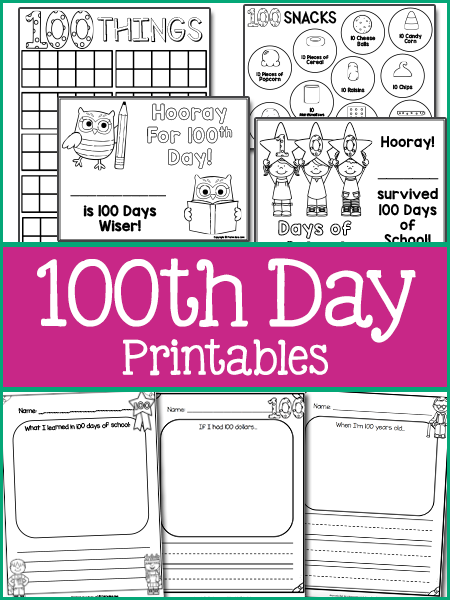 100th Day of School Printables