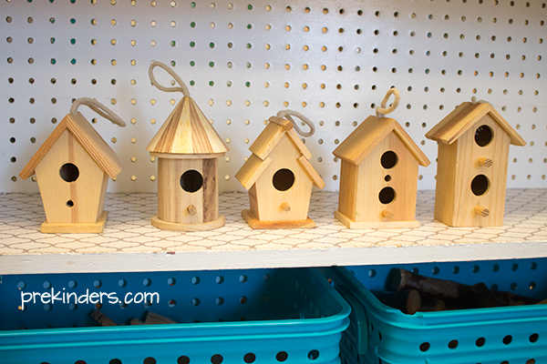 Add birdhouses to the block center for spring