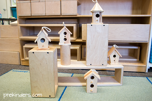 Birdhouses for Spring Time Block Center Play
