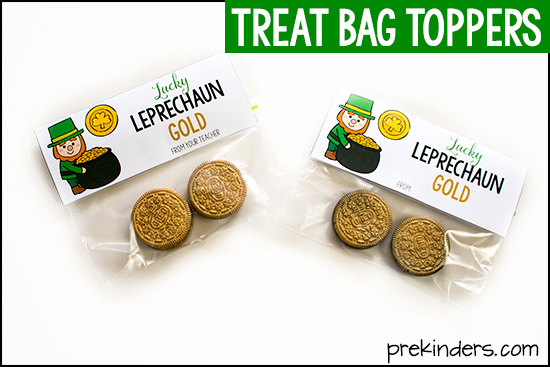 Gold St. Patrick's Treat Bag Topper