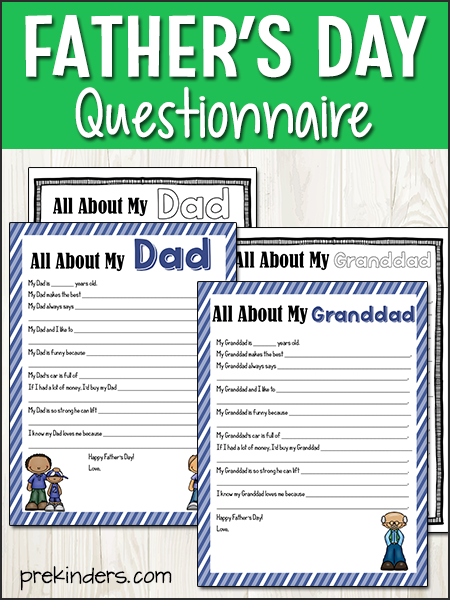 Father's Day Questionnaire: Free Printable