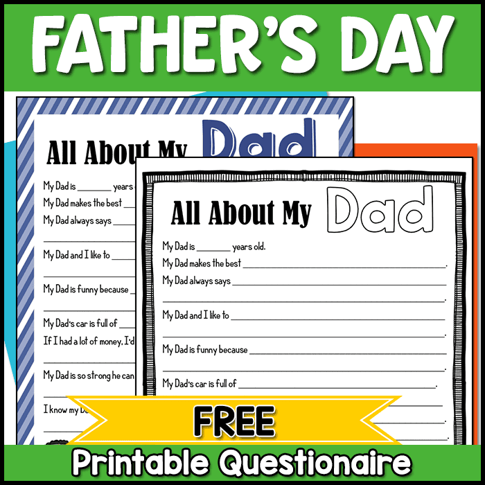Father's Day Questionnaire: Free Printable