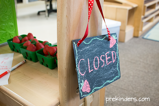 Strawberry Dramatic Play Sign